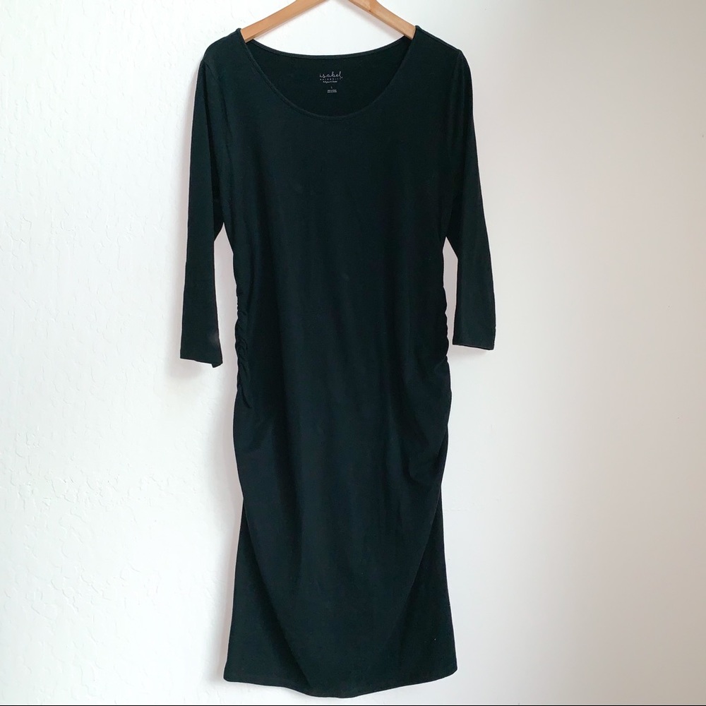 Isabel Maternity Black Midi Knit Dress